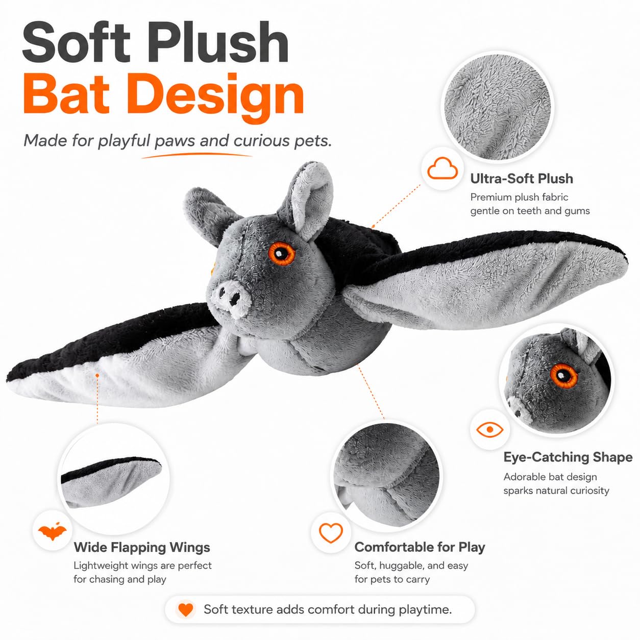 Juguete de murciélago volador para perros, juguete interactivo realista para mascotas con sonidos de chirping, juguete eléctrico de murciélago para perros y gatos, juguete de persecución y ejercicio