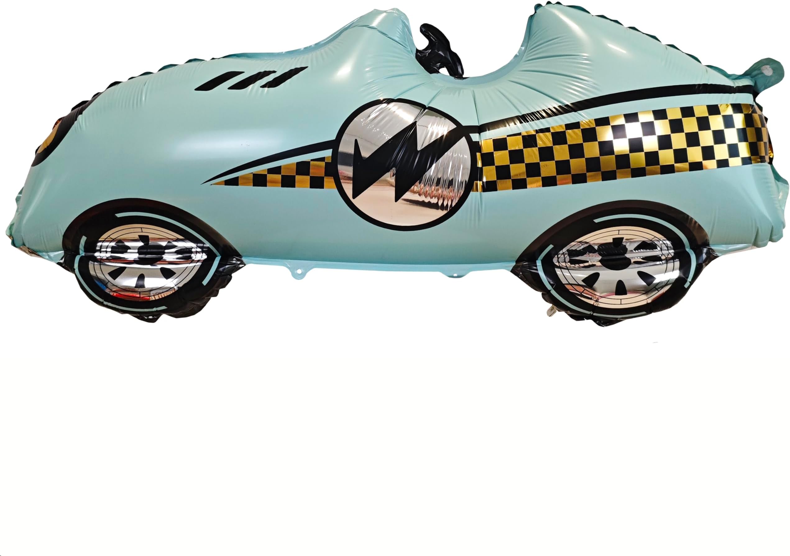 Race Car Traffic Cones Tire black and white checkered Set Foil Balloon car balloons for birthday boy race Themed party Baby Shower Decor Supplies (Blue race car)