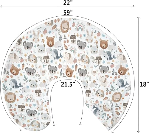 Miniatura 9 de Fundas de almohada de lactancia de bebé con diseño bohemio de acuarela para niño y niña, oso, león, koala, conejo, fundas de almohada de lactancia