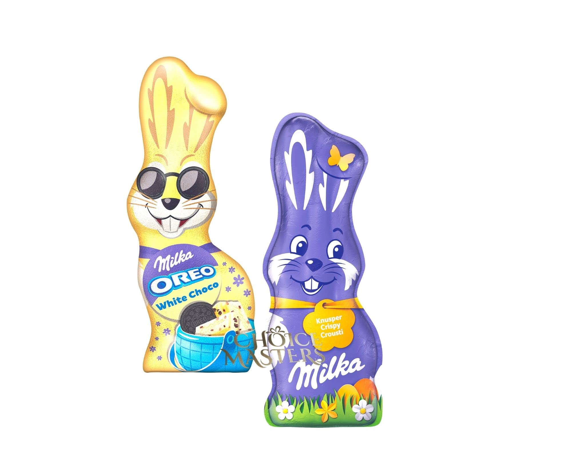 Buy 2 Packs of Foiled Milka White Chocolate Bunny with Oreo pieces 100g