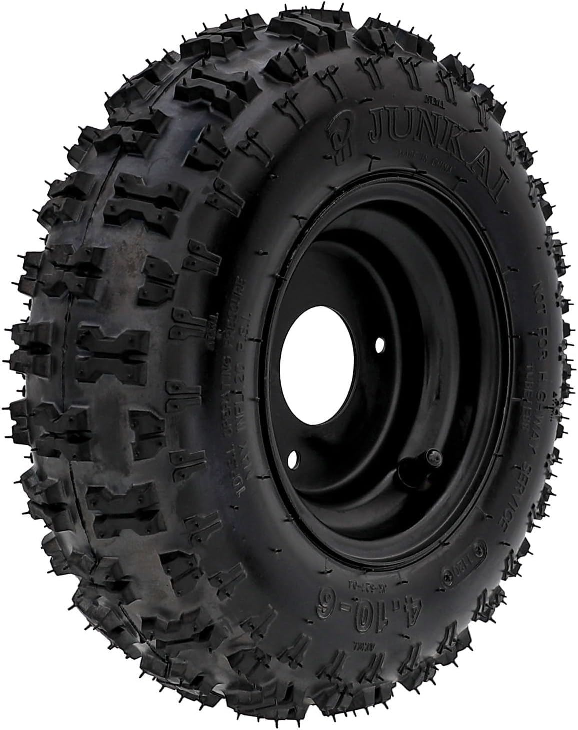 2-Pack 6" Go Kart Wheels 4.10-6 Tires with 3-Bolt Wheel Hubs & Front Steering Spindle Knuckles for ATV, Quad, Mini Bike, Scooter, Lawn Mower, Drift Trike, Garden Tractor