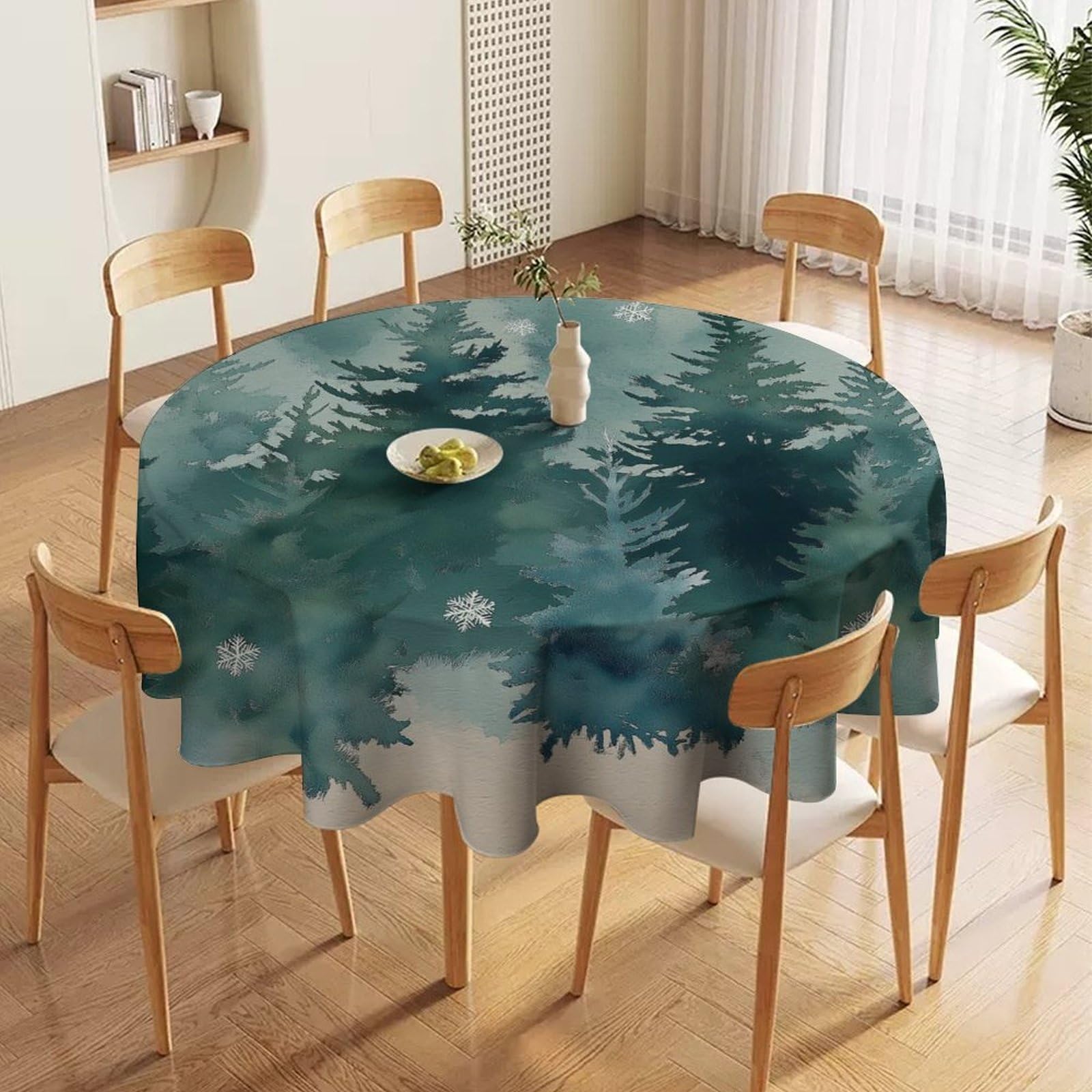 ORDOBO Round Table Cover -Pink Abstract 3D Print Waterproof Protect Table Cover Fashion Countertop Decoration For Kitchen Home Dinner 152X152Cm