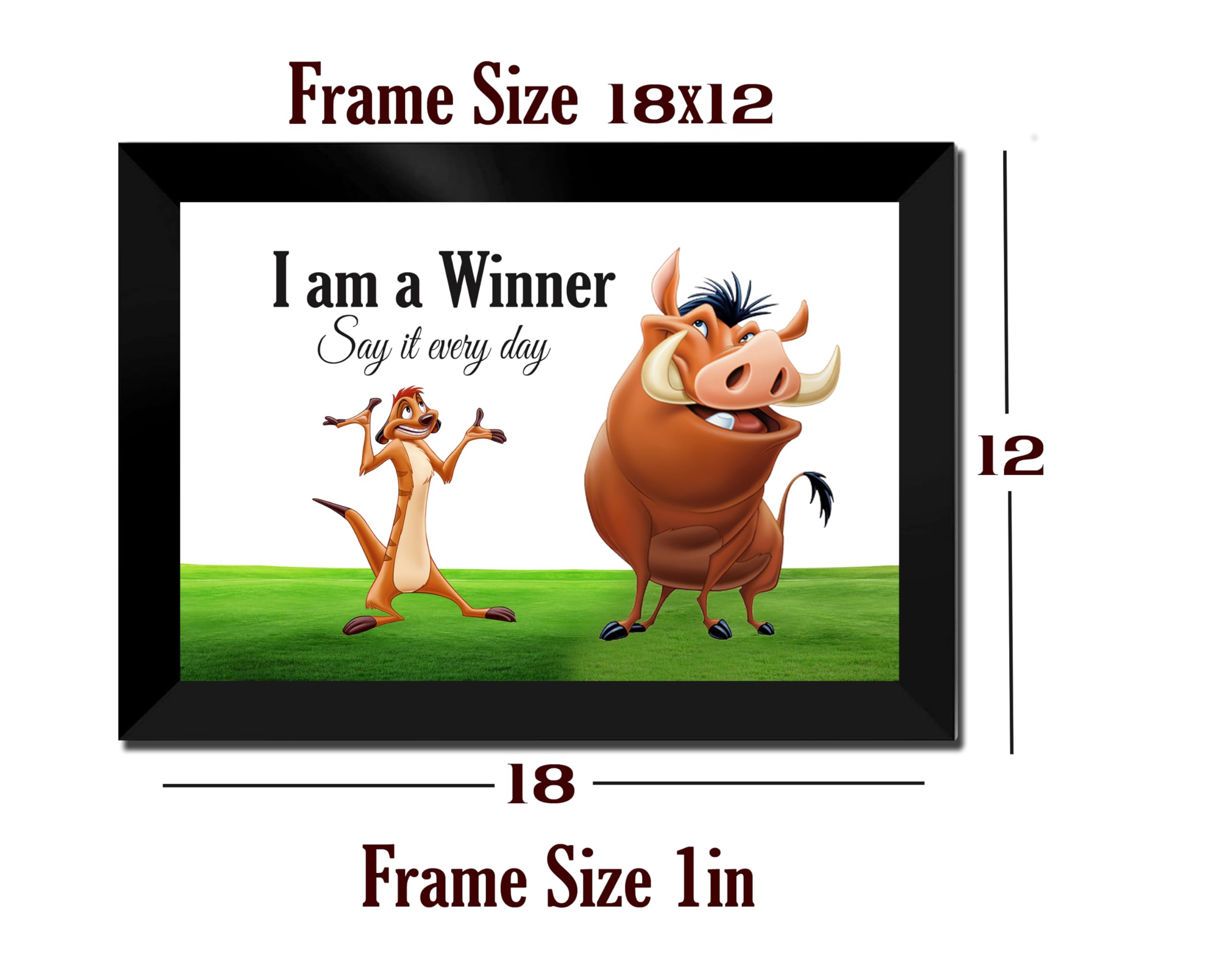 Motivational Wall Frame for Kids – “I Am a Winner, Say It Every Day” – Positive Affirmation Quote – Black Frame – Inspiring Wall Art for Bedroom, Study Room or Nursery 2