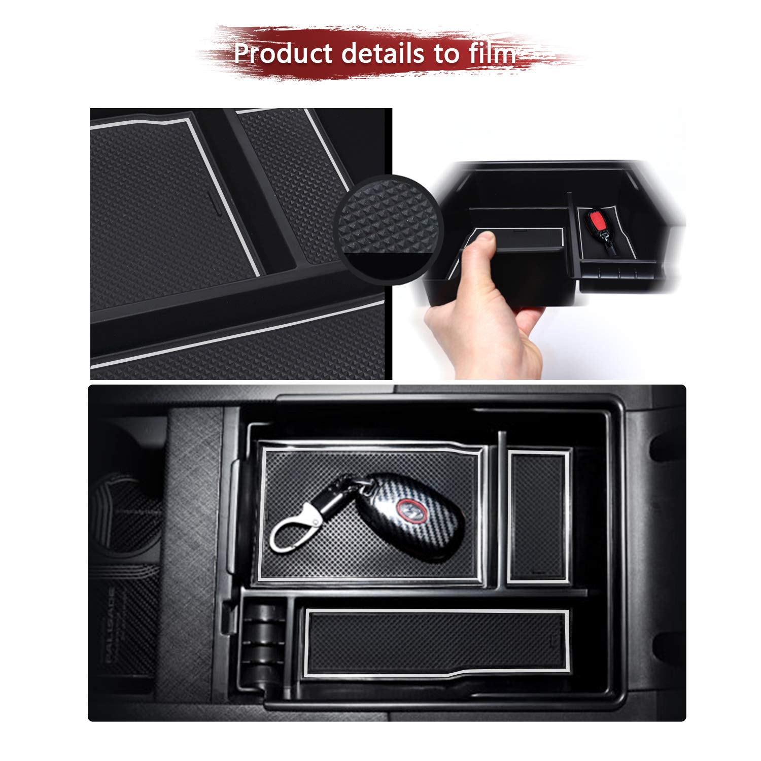 LFOTPP Custom Fits for 2020 2021 Palisade Car Center Console Organizer