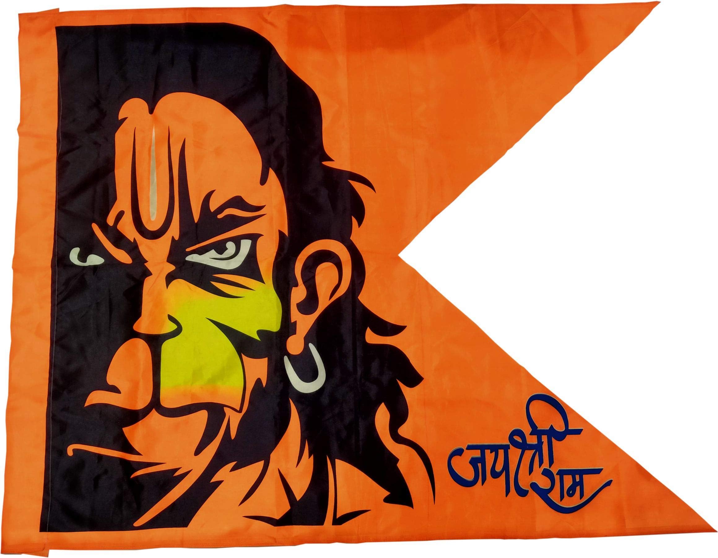 La Jarden® Sacred Rise Flag – Grand Hanuman Bhagwa Dhwaj (3.7 × 4.5 ft / 44 × 54 in) | श्री हनुमान कपिध्वज | Jai Shri Ram Printed Terrace, Temple & Outdoor Display Flag | Sacred Presence (Pack of 1)