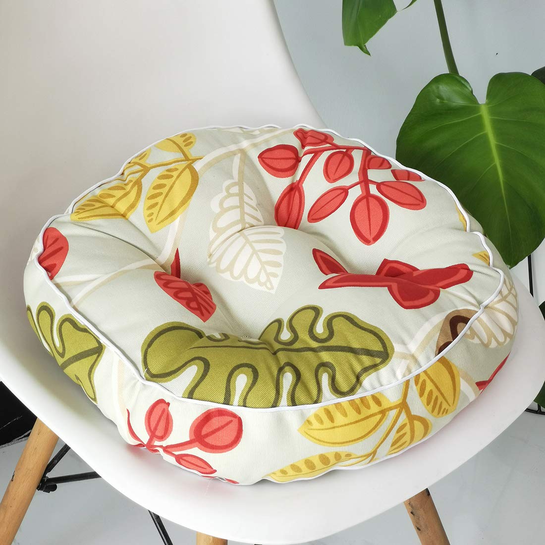 vctops 1PC Indoor Outdoor Bohemian Round Chair Cushion Seat Pad Floor Cushion Pillow (Flower Grass 2, 20"X20")