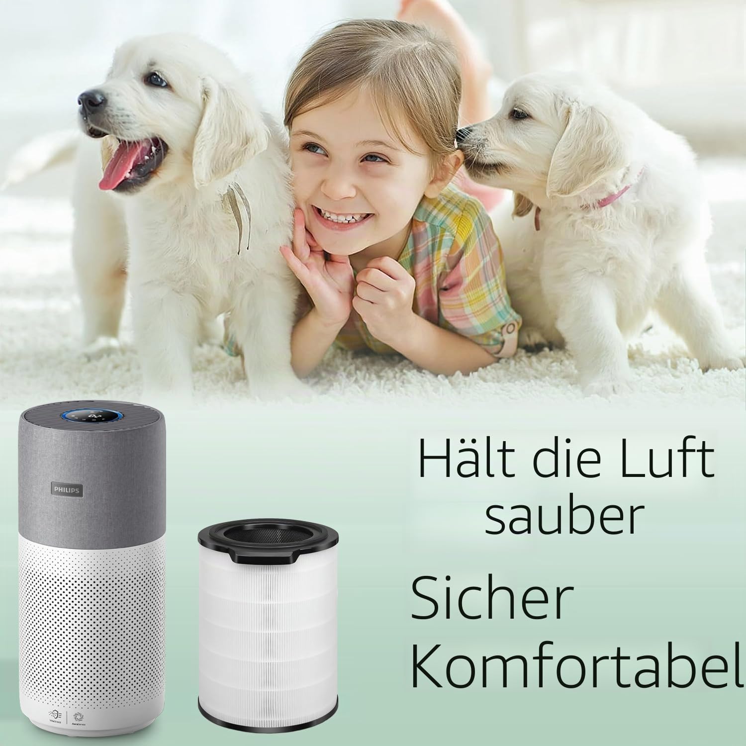 FY3430/30 Ersatz HEPA Filter Kompatibel mit Philips Luftreiniger 3000i Serie AC3033 AC3036 AC3055 und AC3058, 3-in-1 H13 True HEPA und Aktivkohlefilter, Teilenummer FY3430/30