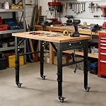 Cadre de l'atelier, lourd-duty DIY Pieds de meubles d'atelier, 20-inch Profondeur, hauteur réglable de 28,6-39 pouces, avec 4 Roulettes en métal de frein