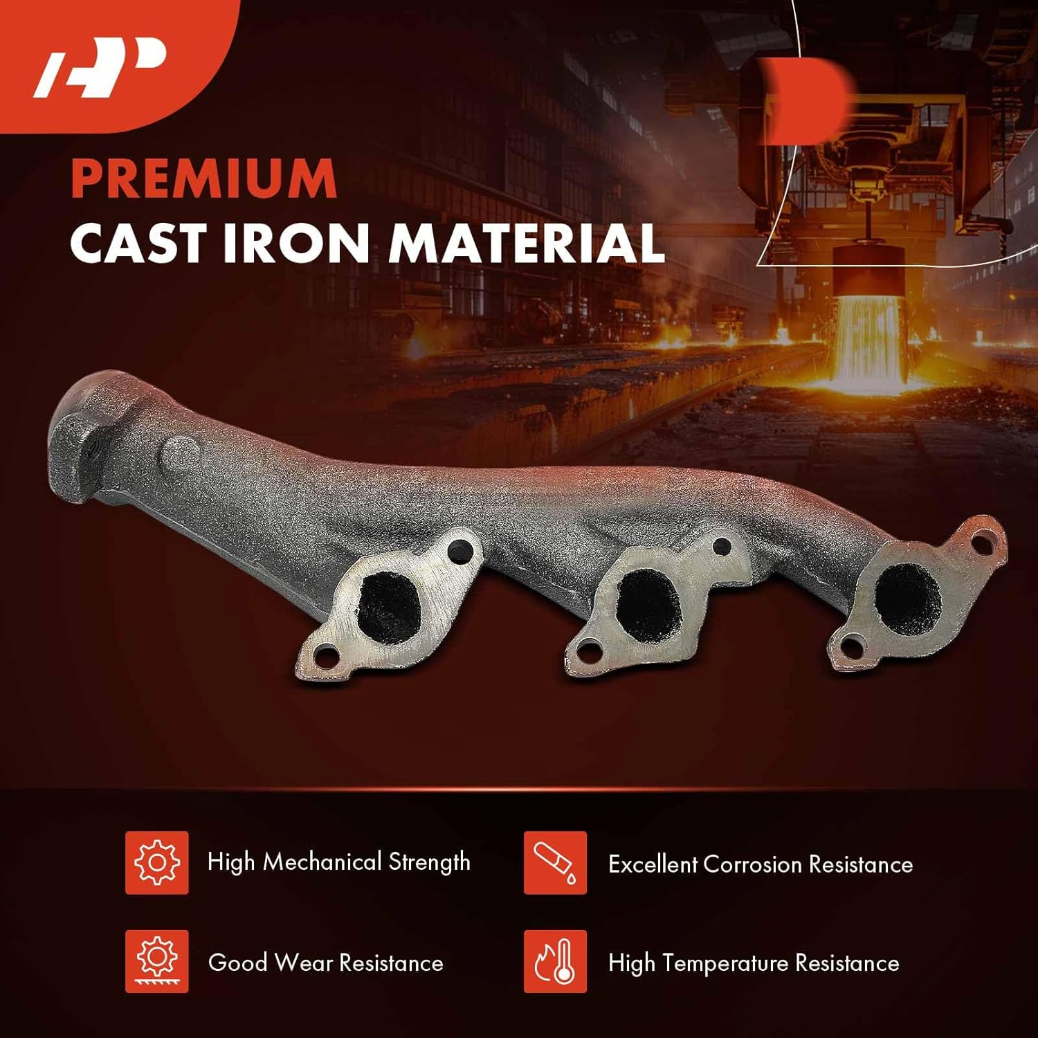 A-Premium Right Side Exhaust Manifold Kit W/Gasket & Bolts [SOHC 4.0L] Compatible with Ford Explorer 1997-2001, Explorer Sport Trac 2001 & Mercury Mountaineer 1998-2001, Replace# F77Z-9430-CA