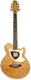 Best Gosila 39“ Acoustic Electric Cutaway Guitar, Thin Body, Built-In Tuner,ashwood gloss natural finish body Review 