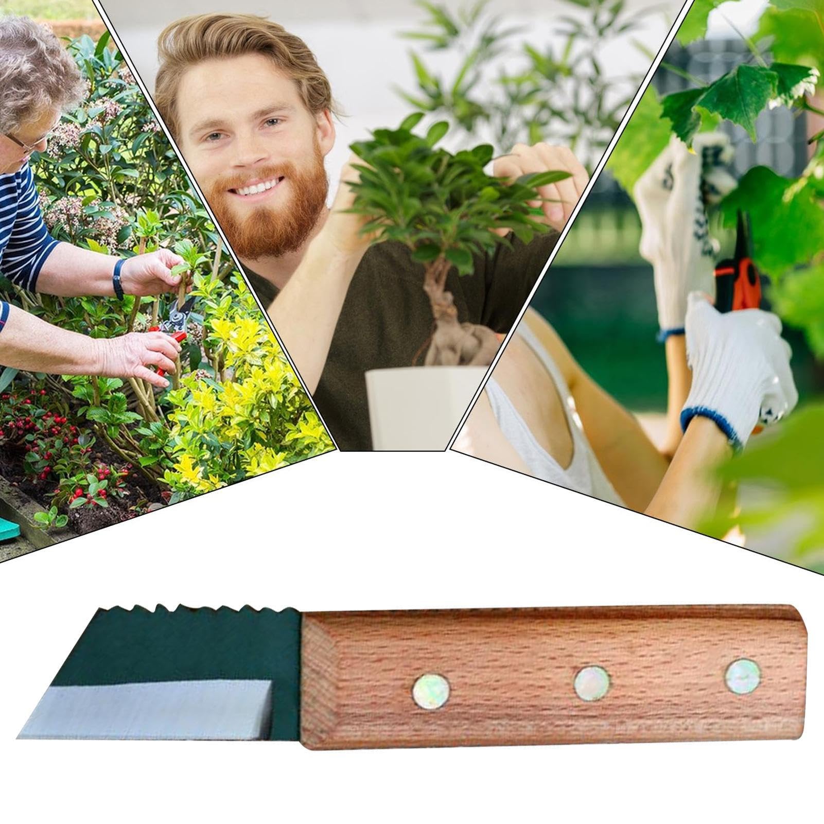 Attrezzo per Innesti - Manico In Legno Antiscivolo Da 19 Cm,Cesoie Da Giardino Attrezzi Da Giardinaggio A Mano,Per Casa Balcone Patio Davanzale Cortile Frutta Fiori Bonsai Diserbo