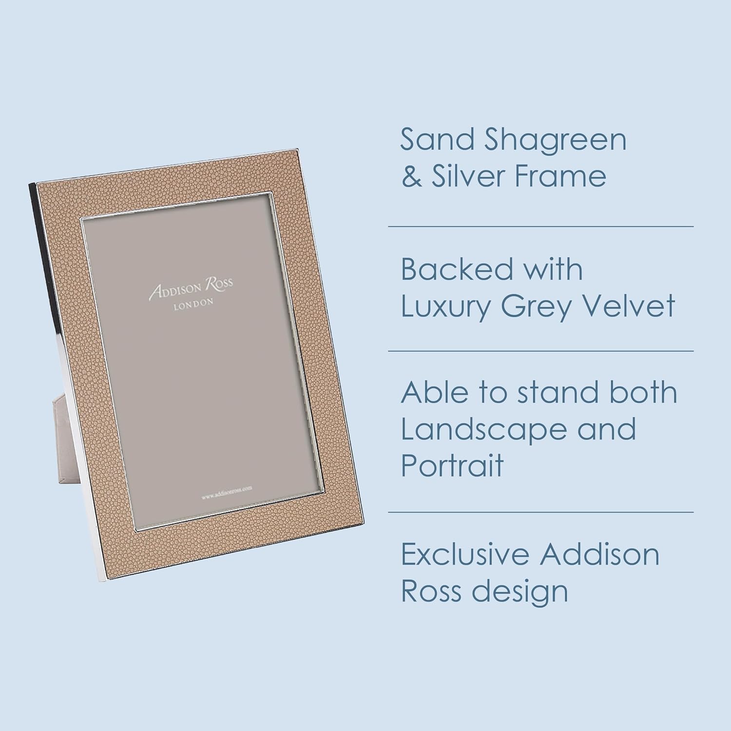 Sand Shagreen & Silver Picture Frame 24mm by Addison Ross