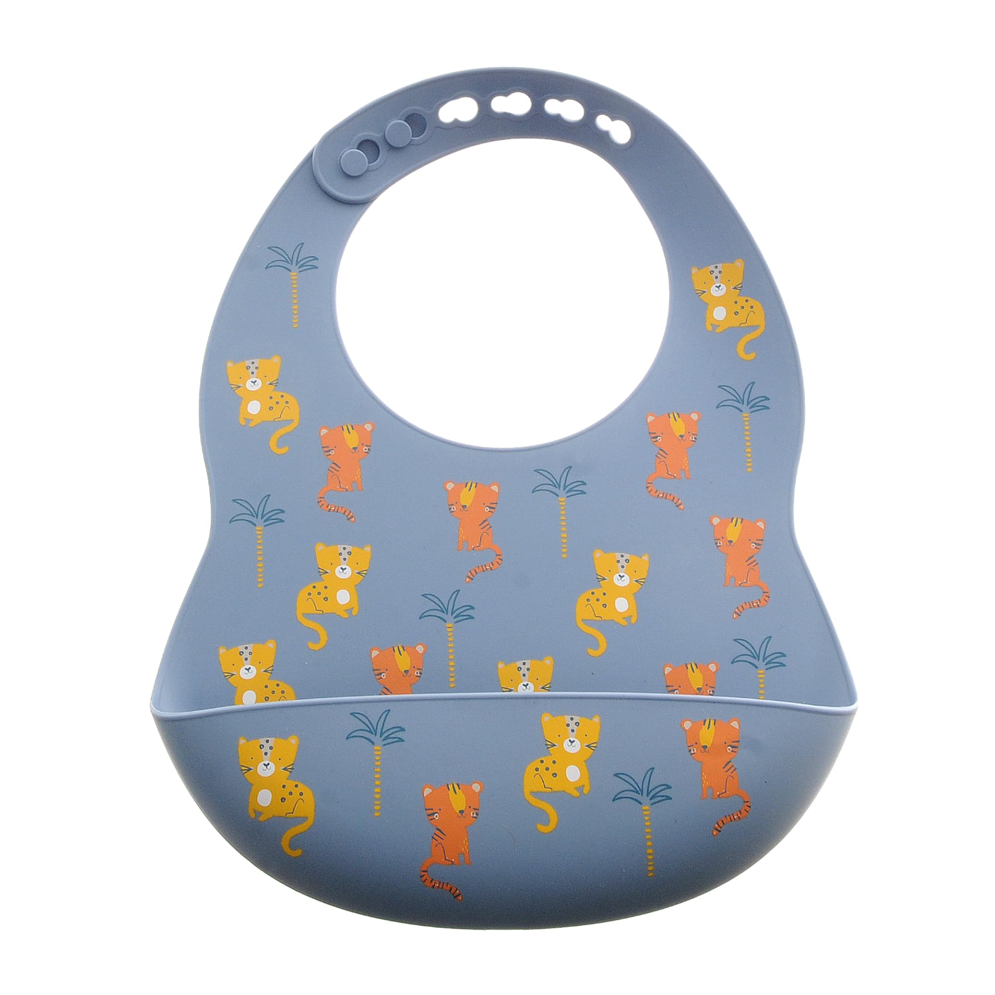 Silicone Catch It/Pelican Bib - Tigers & Leopards - 3-36 months - Ziggle