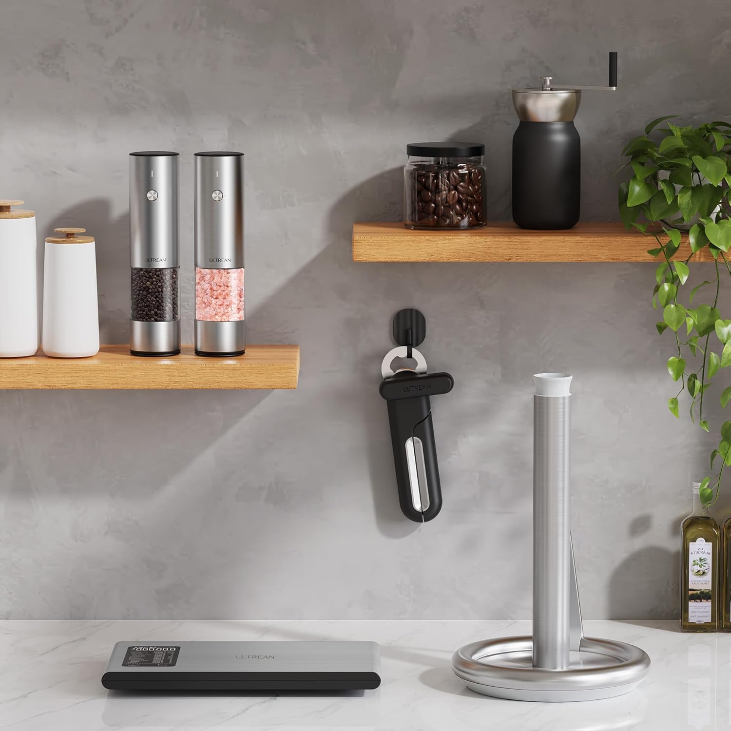 Ultrean Balanza Inteligente de cocina de precisión de 1 g/0,1 oz, báscula digital de cocina con pantalla LED HD, acero inoxidable, para cocinar y hornear