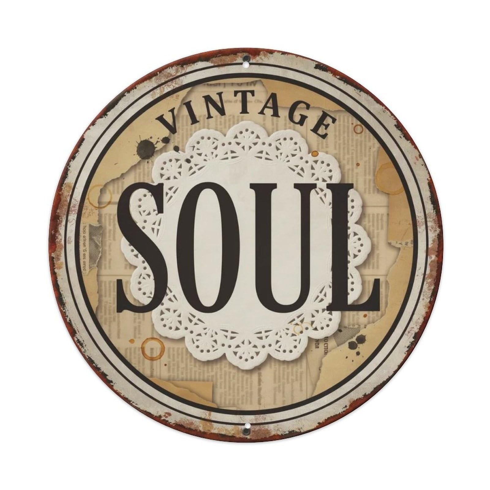 Vintage Soul Retro Collage Metal Tin Sign Plaque