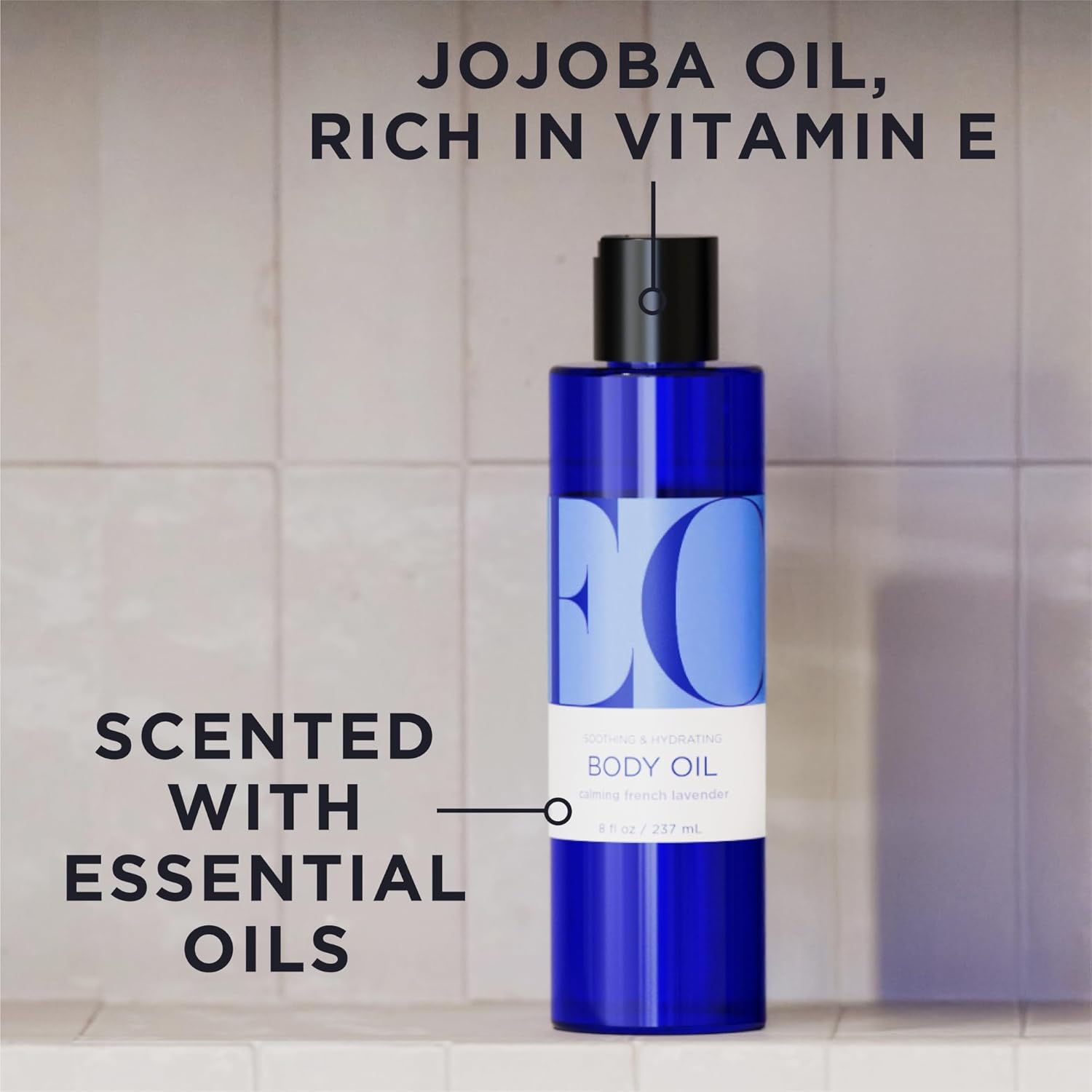 EO Body Oil, 8 Ounce (Pack of 2), French Lavender, Certified CCOF and made with Essential Oils for Men and Women for Massage and Moisture