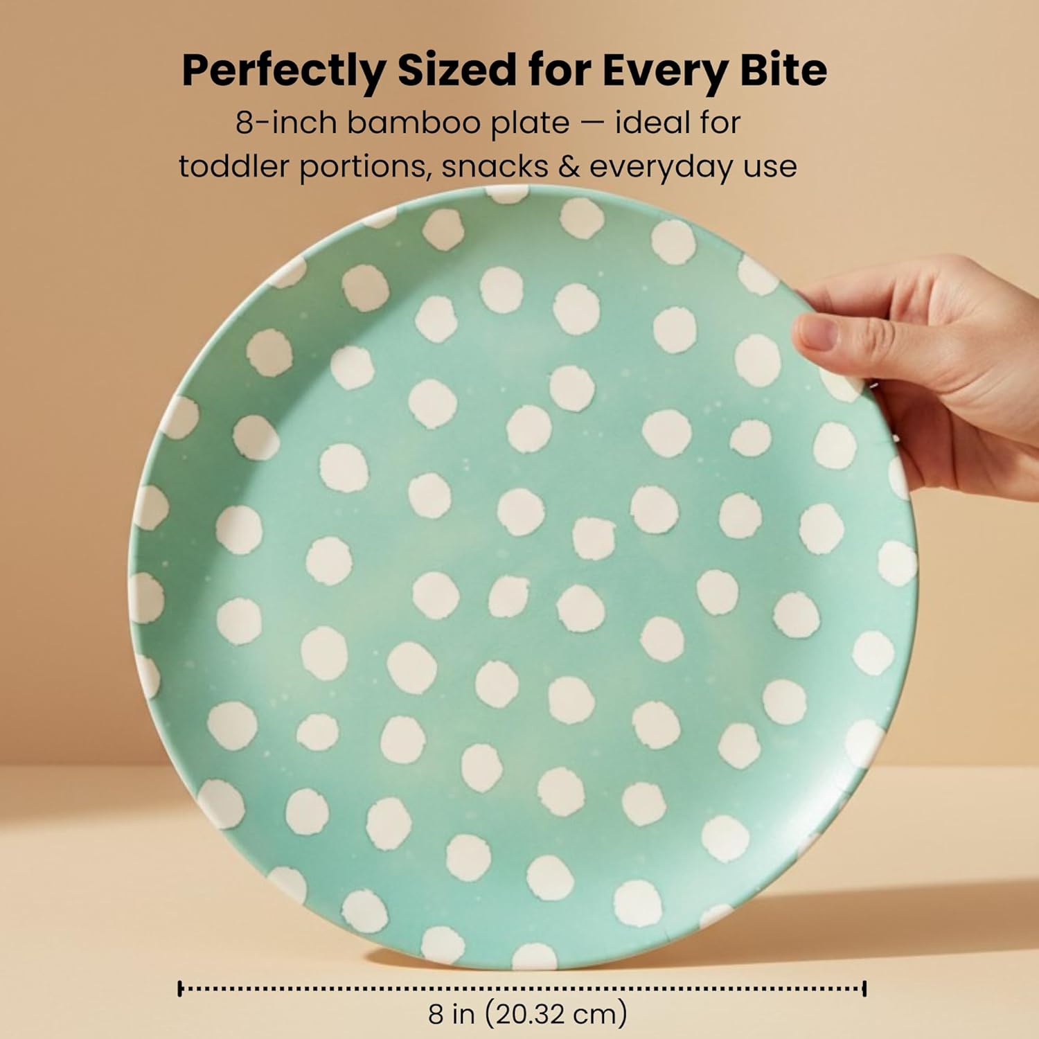 Bamboo Toddler Plates 4-Pack 8 Inch, Bamboo Plates for Kids, Colorful Kids Plates, Non Toxic Dinnerware Plates, Dishwasher Safe Bamboo Fiber Reusable Plates for Children - Image 2