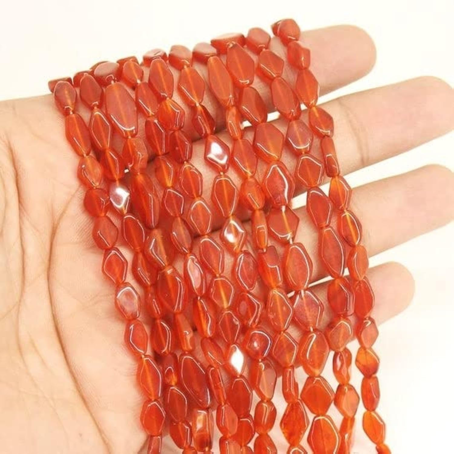 Perles de cornaline fanta en losange pour la création de bijoux DIY