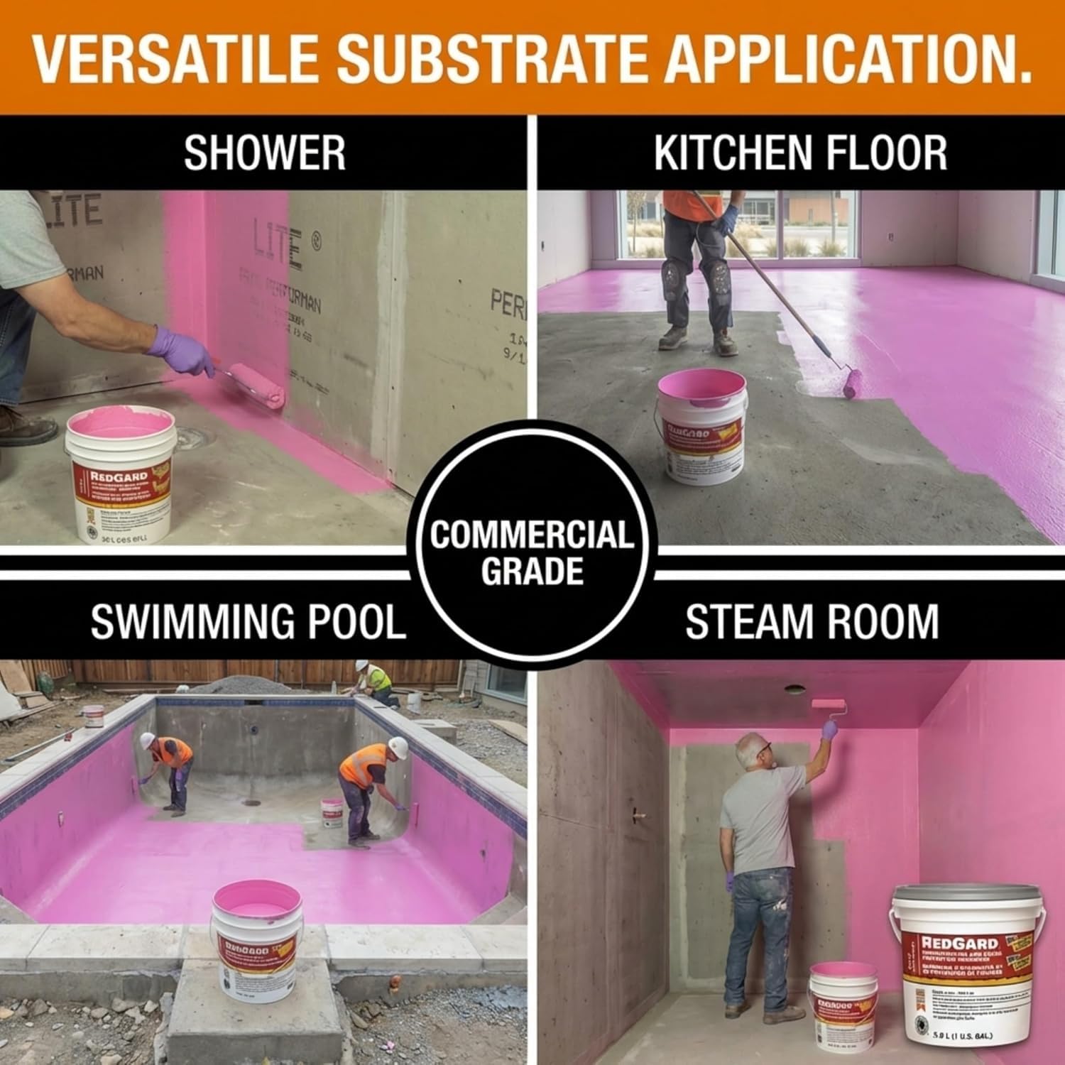Custom Building Products RedGard Ready to Use Pink Waterproofing and Crack Prevention 1 gal. | Ready to Use product thumbnail 6