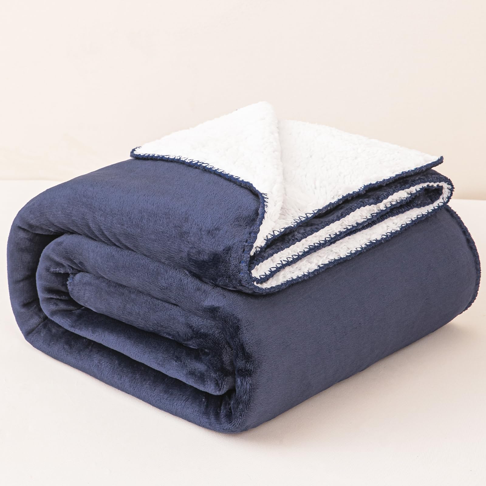 EDS Sherpa Fleece Throw Blanket Double Size Super Soft Warm Sofa Throw Reversible Bed Throws For Bed Sofa Couch (Double