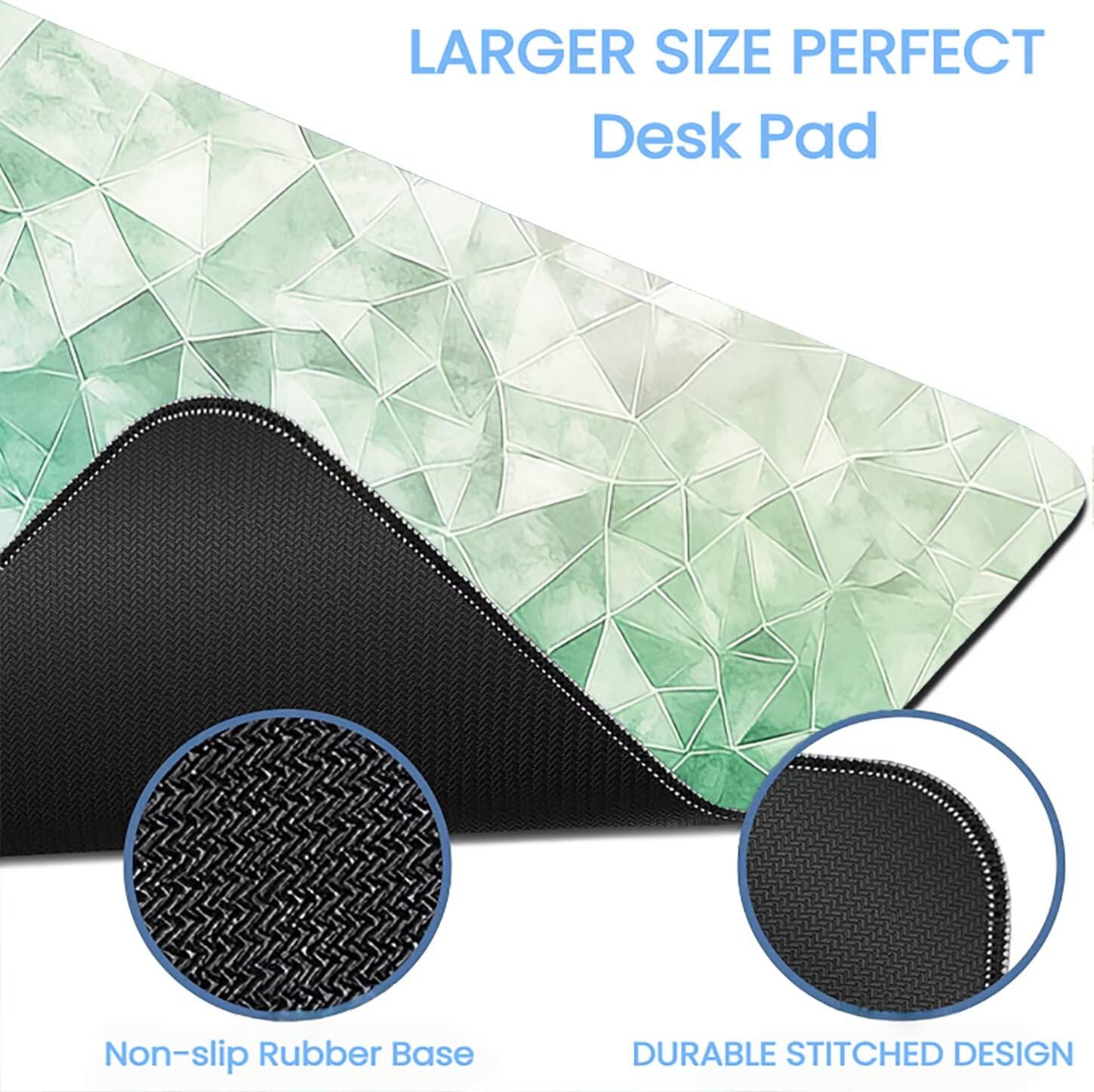 Lpfieonn Geometrie Großes Schreibtischunterlage, XXL Schreibtischunterlagen, Blau XXL Wasserdicht Gaming Mousepad mit Vernähter Rand und Rutschfeste Gummibasis, für Laptop/Hause/Büro 120x60cm PF-1703
