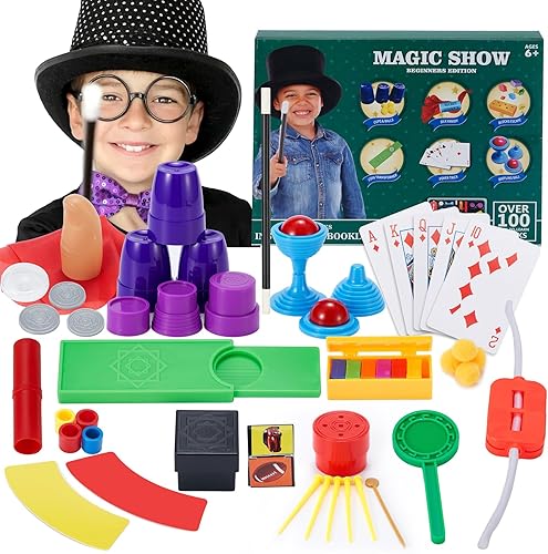 Miniatura 7 de Kit de magia simple de más de 70 trucos de magia para niños de 6 a 8 años, juegos de magia para niños de 10 a 12 años con varita mágica, cáliz,