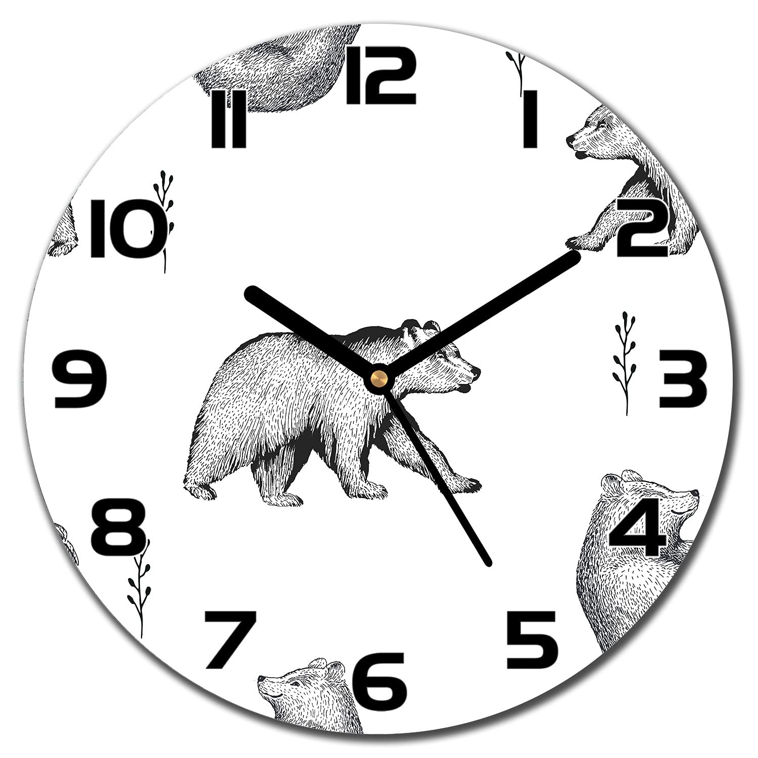 Horloge en verre 30 cm Yoga Animal Grisphine moderne pour la decoration murale de salon