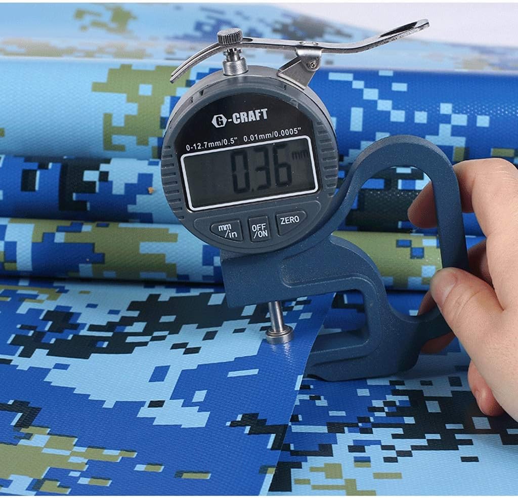 Tarp Waterproof Camo Tarp - Reversible Camouflage Blue Precision Weaving Tarp with PVC Resin Coating and Rustproof Grommets for Outdoor Camping RV Truck and Trailers Tarpaulin/Camping Tarp