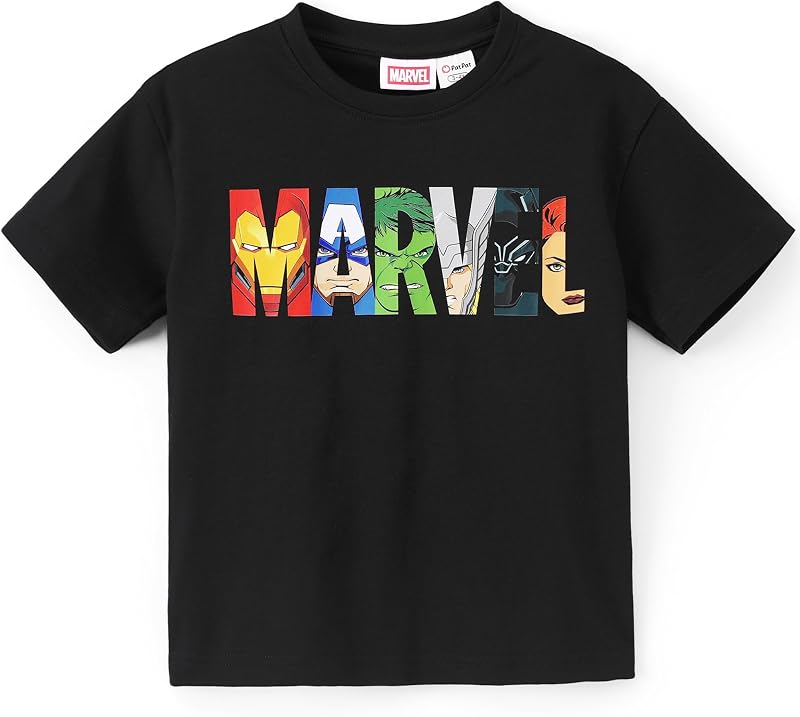 Marvel Spiderman Shirt Boys Cotton Short Tee Shirt Kids Top 2-9Y