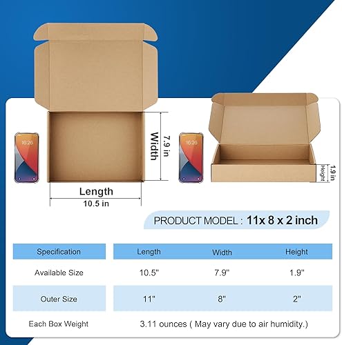 Miniatura 38 de Famagic Cajas de envío pequeñas – Paquete de 25 cajas de cartón corrugado marrón de 9 x 6 x 2 pulgadas para pequeñas empresas, cajas de correo