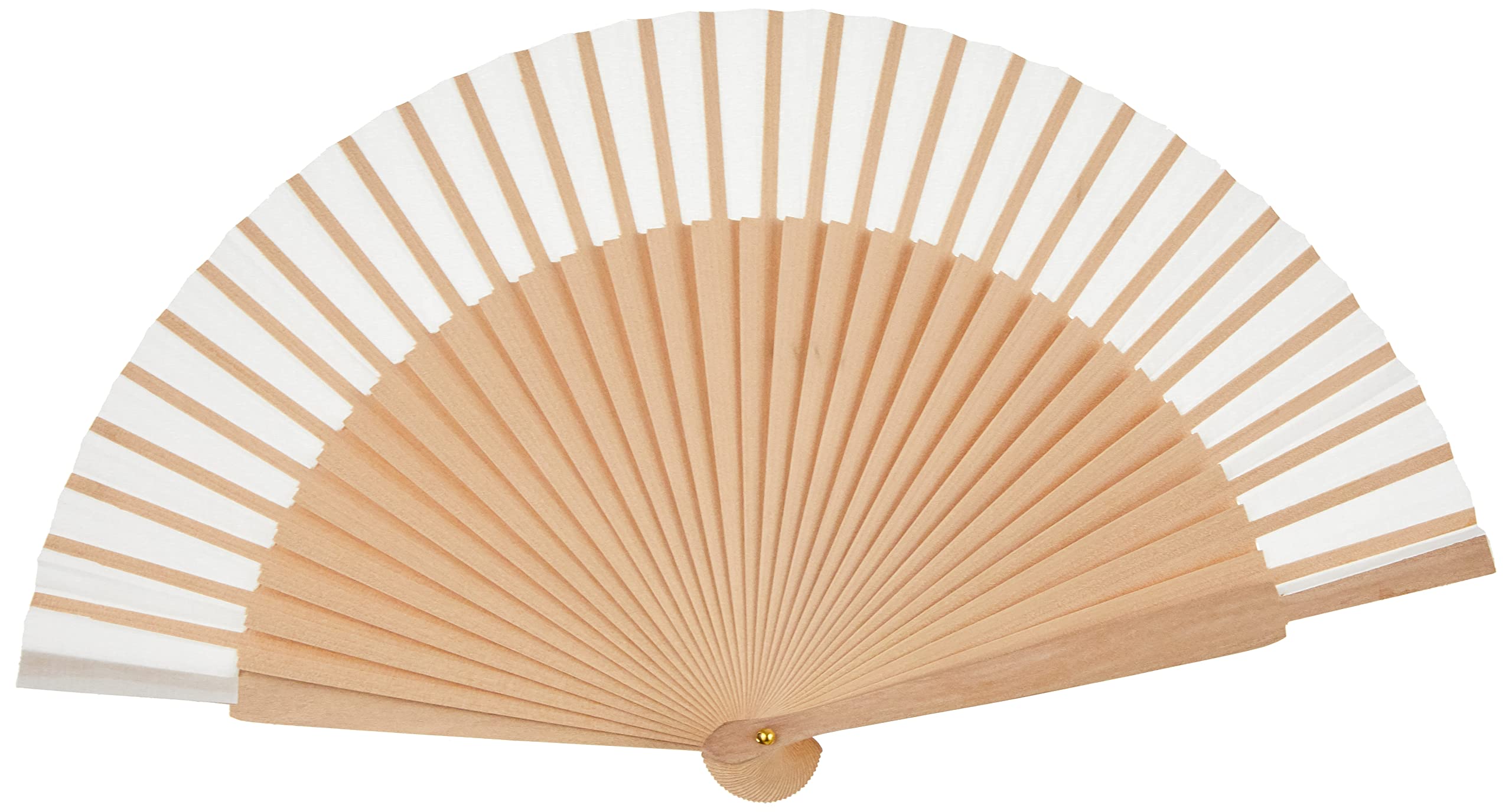 Mopec W193.01 Fan Natural Wood and White Fabric, 23 cm, Pack of 6