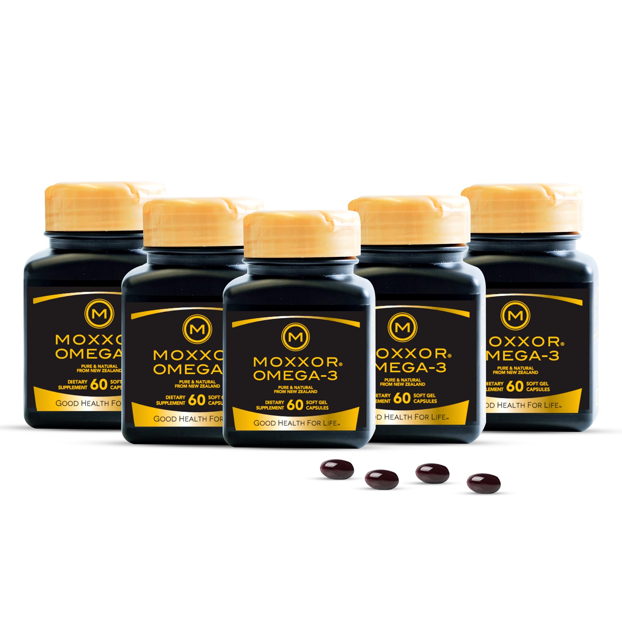 Omega 3 New Zealand Green Lipped Mussel Oil Soft gels for Joint Support and Mobility, Heart & Immune Support, No Fishy Aftertaste, 5-Pack, 300Soft gels, 2-Soft gels Per Day, 150 Day Supply