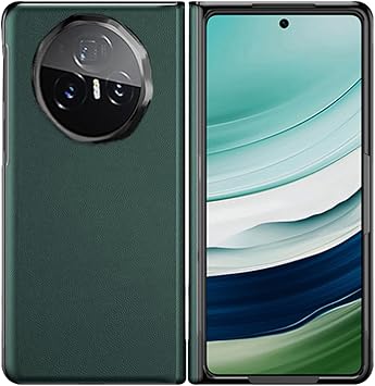 Cover for Honor Magic V3/Vs3, Front Screen Protective, Genuine Leather Phone Cover Full Protection of Hinge,Green,V3