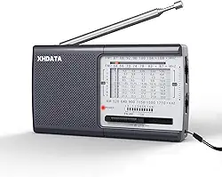XHDATA Rádios D219 portáteis Am Fm com design compacto de recepção forte, rádio transistor operado por bateria pequena (AA), som claro, entrada para fone de ouvido, presente ideal para idosos, família