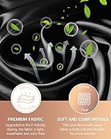 Vista 5 de mikimini Gorro de ducha grande para mujeres de cabello largo, negro, reutilizable, impermeable, de doble capa, XL, lavable, que no destiñe, sin