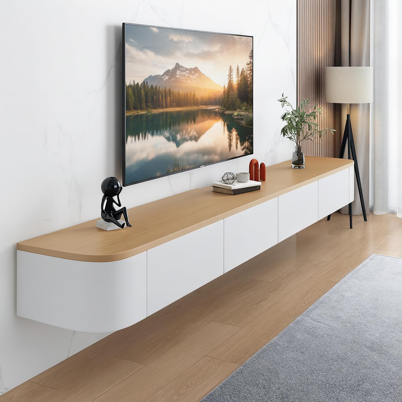 Mueble TV Suspendido, 120-240 cm, Mesa para TV Moderno Mueble para Televisor, Adecuado para La Sala De Estar Y El Dormitorio(160CM)