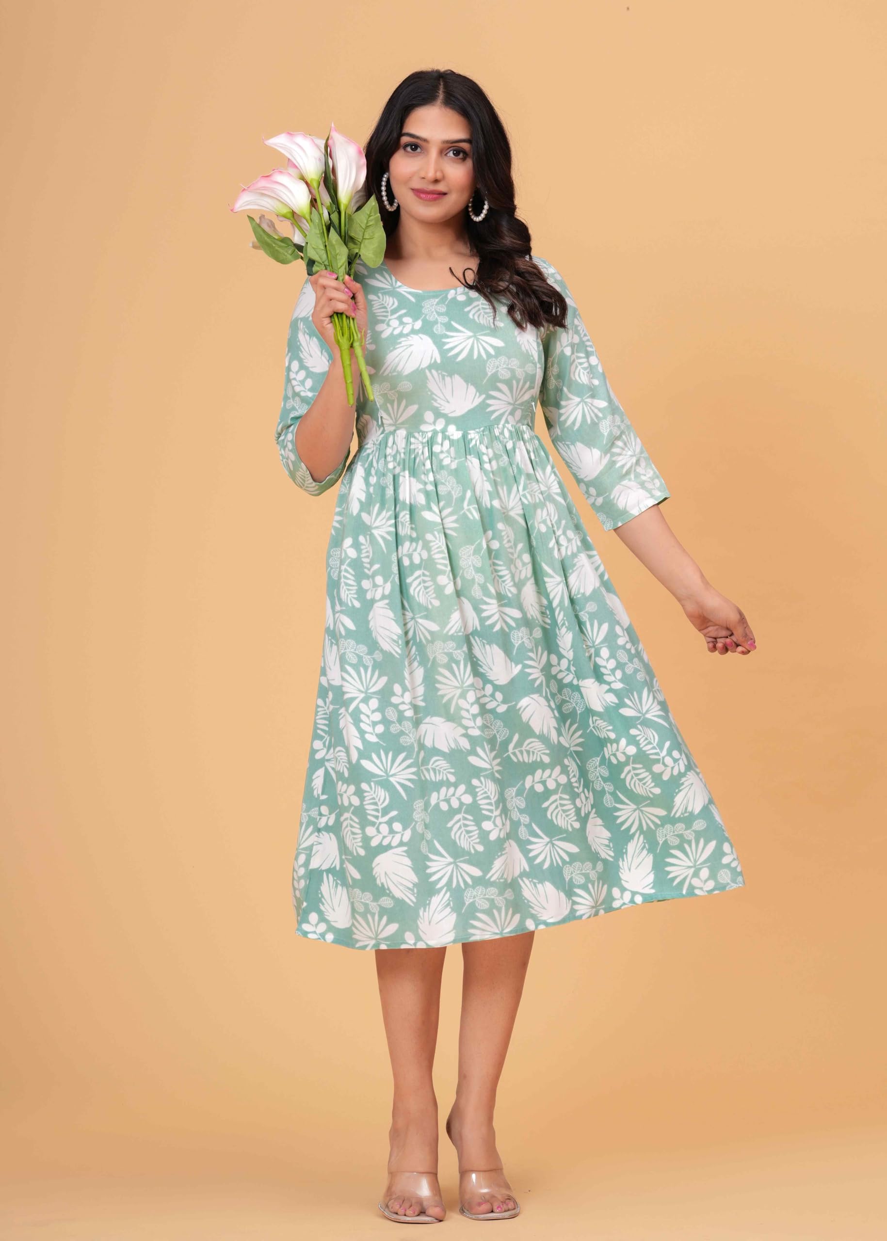 Jikonet Abito premaman da donna Kurti stampato abito premaman allattamento comodo Kurta