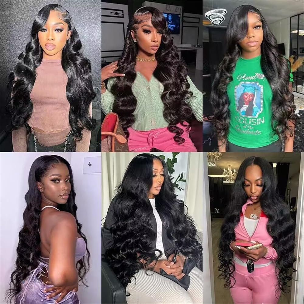 Wykwintne 1/3/4 szt. Wiązki z ludzkimi włosami 10-40 "Natural Black Peruvian Remy Hair Quick Weaving (30 32 34)