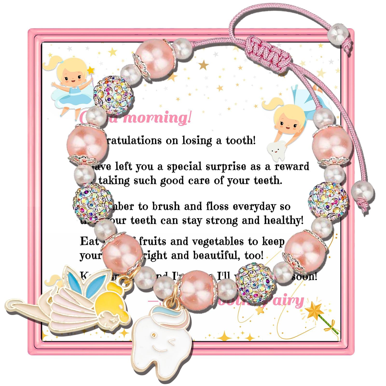 PARTNER Meaningful Tooth Fairy Gifts for Women First Lost Tooth Keepsake for Celebration &amp; Reward with Message Card Milestone Jewelry Gift from Toothfairy