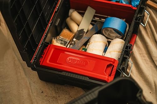 Miniatura 10 de Keter Stack-n-Roll - Sistema de almacenamiento de herramientas con ruedas de 3 piezas  Incluye carro, caja de herramientas y estuche profundo para