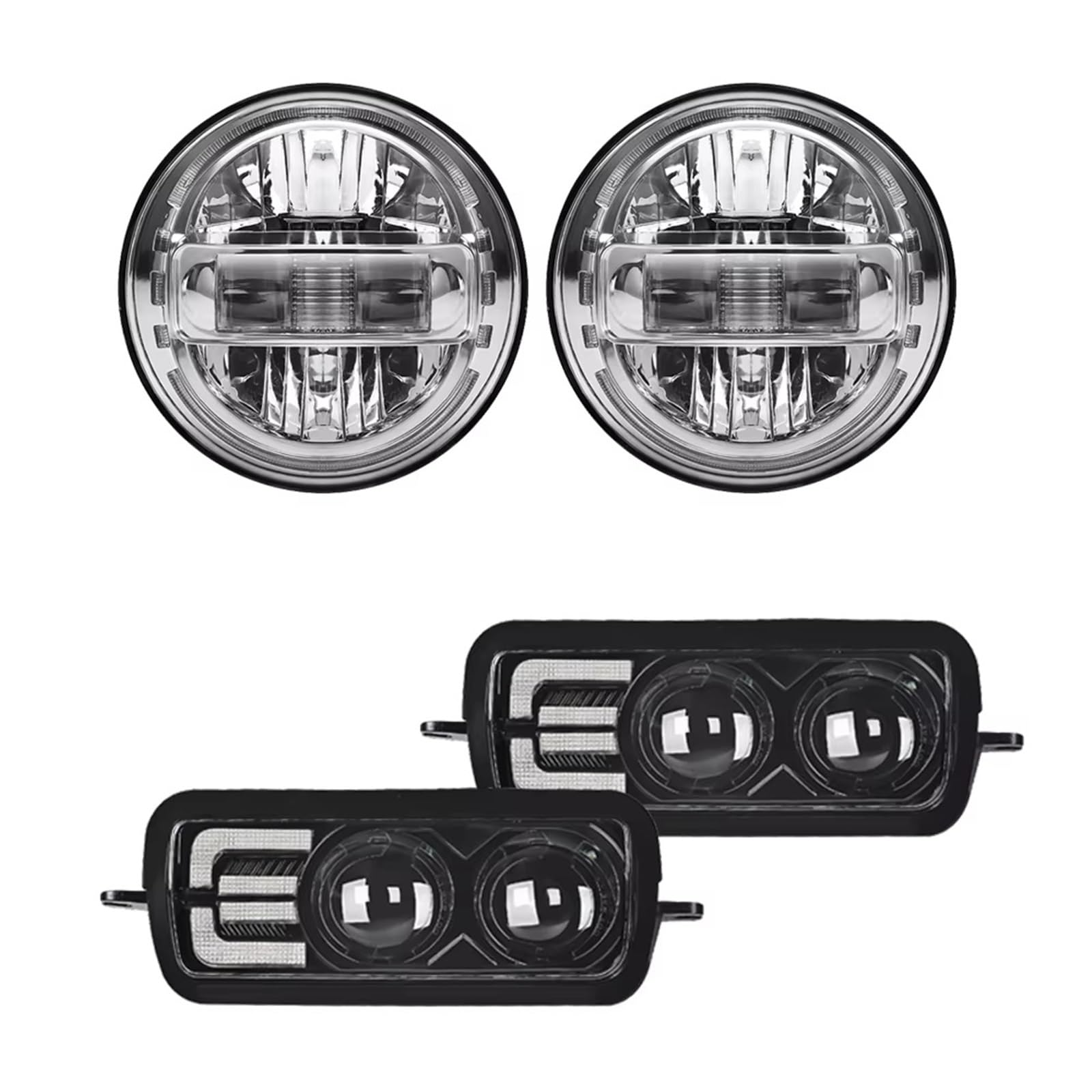 Faro Faros Para LADA Para NIVA 4X4 Luces Circulación Diurna 7 Pulgadas DRL Luces Señal Giro Led 12v Conjunto Luces Coche(Set 1)