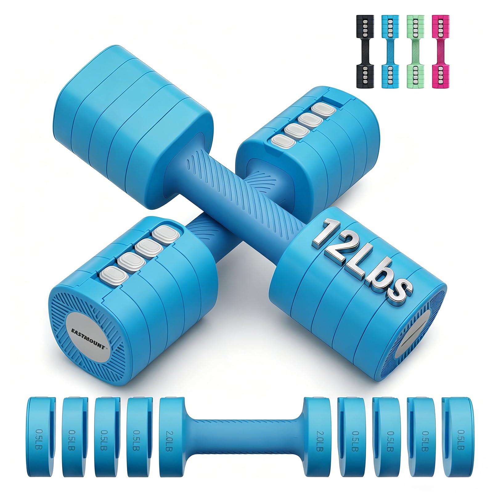 EAST MOUNT Adjustable Dumbbells Pair