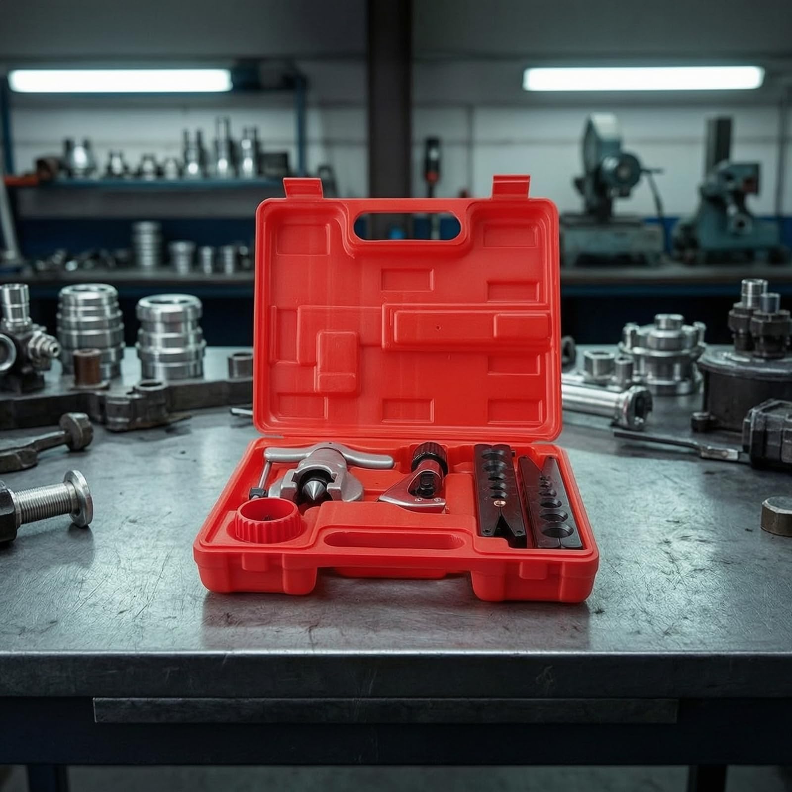 harayaa de Tubos de Cobre Kit Herramienta Manual Abocardador Ensanchador Aleación Resistente con Maletín Rígido Adecuado para Fontanería Refrigeración Climatización