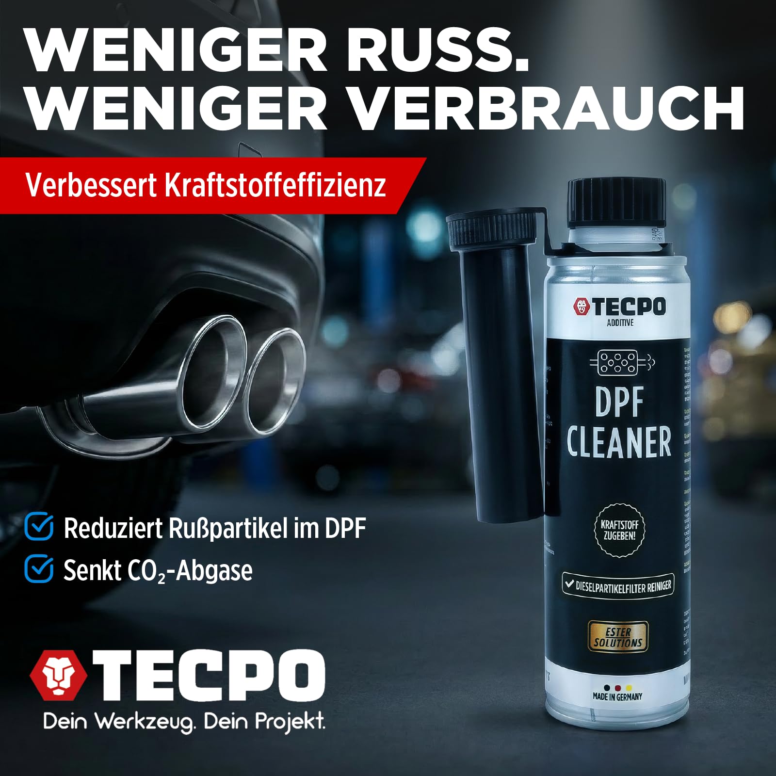 TECPO 12x Partikelfilter Reiniger Diesel DPF, 300ml DPF Diesel Reiniger Additiv Zusatz Kraftstoffzusatz Dieselpartikelfilter Reiniger Dieselkraftstoffadditiv (12er-Pack)