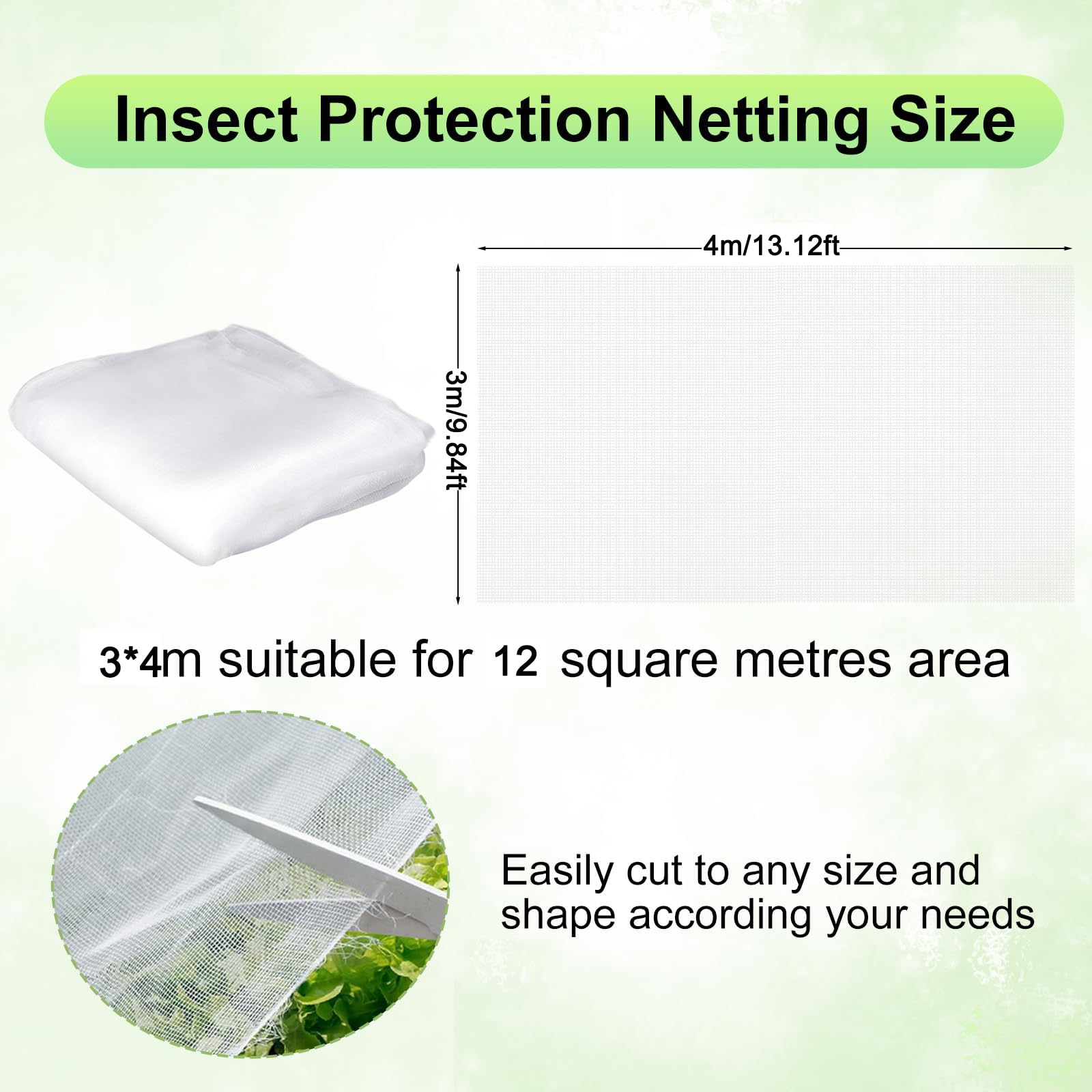 Filet Anti Insecte Potager 3m x 4m Ultra Fine Maille Protection Jardin