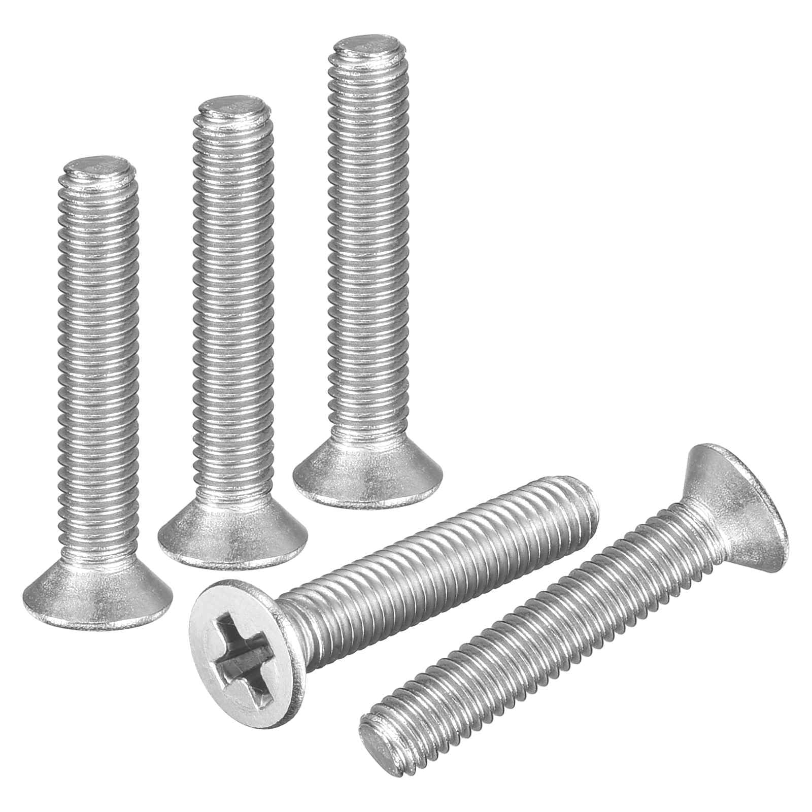 DTGN M2.5-0.45x16 Flat Head Machine Screws - 100PCS - Good for Electronics and Machinery - 304 Stainless Steel Phillips Countersunk Micro Metric Machine Screw Bolts- Silver — image 1
