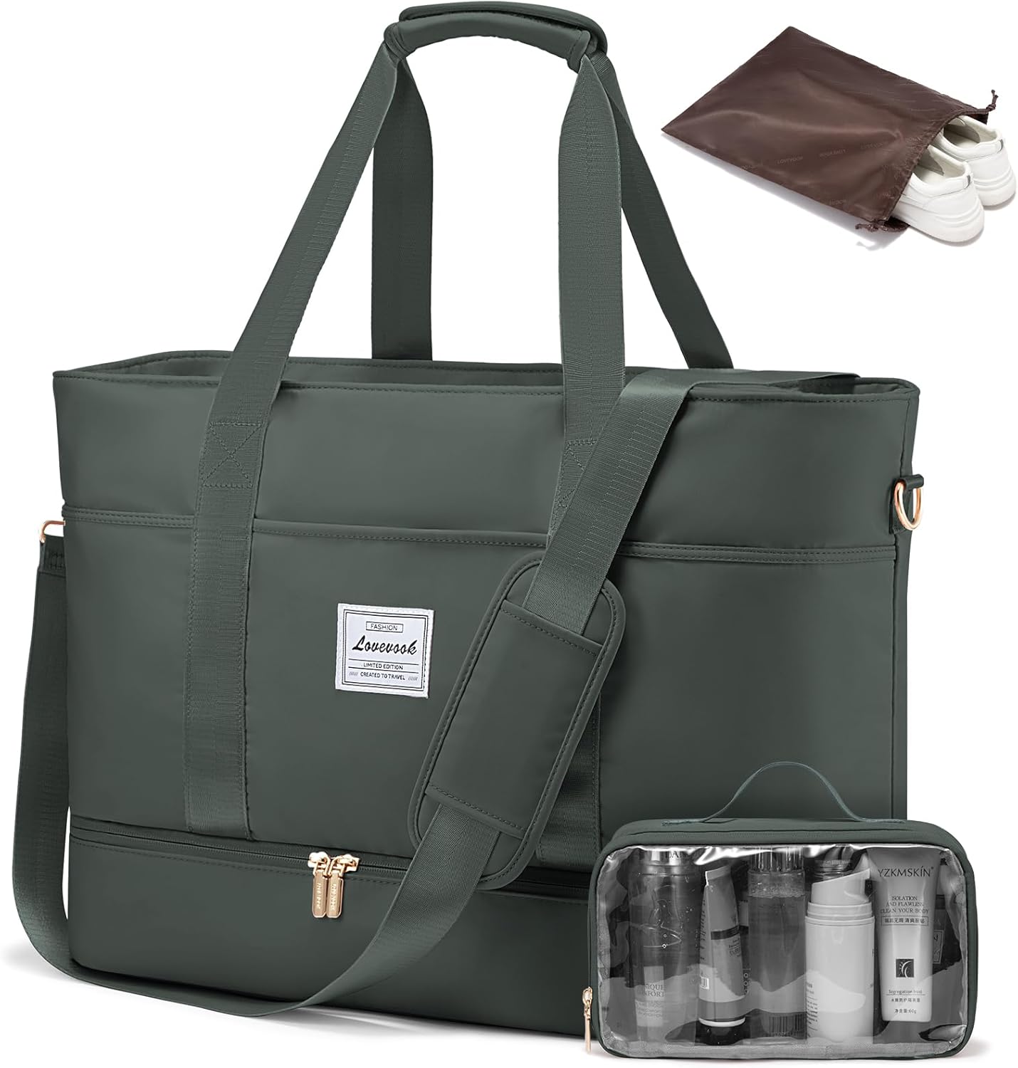 Gym Bag For Women, Sports Travel Duffel Bag With USB