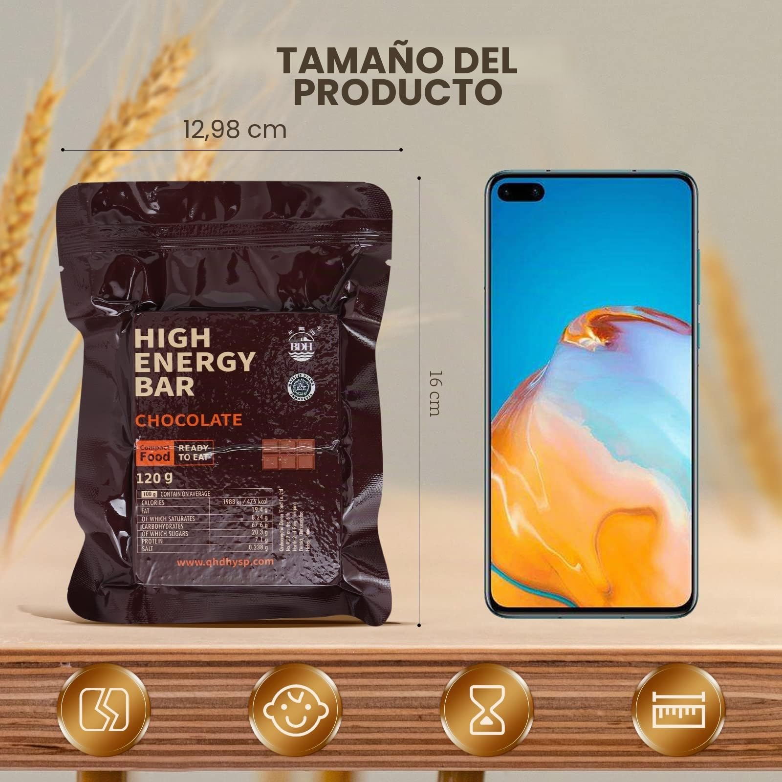 Barras de raciones de emergencia, sabor chocolate, pastillas de supervivencia para acampar al aire libre, emergencias, larga duración, 12 unidades