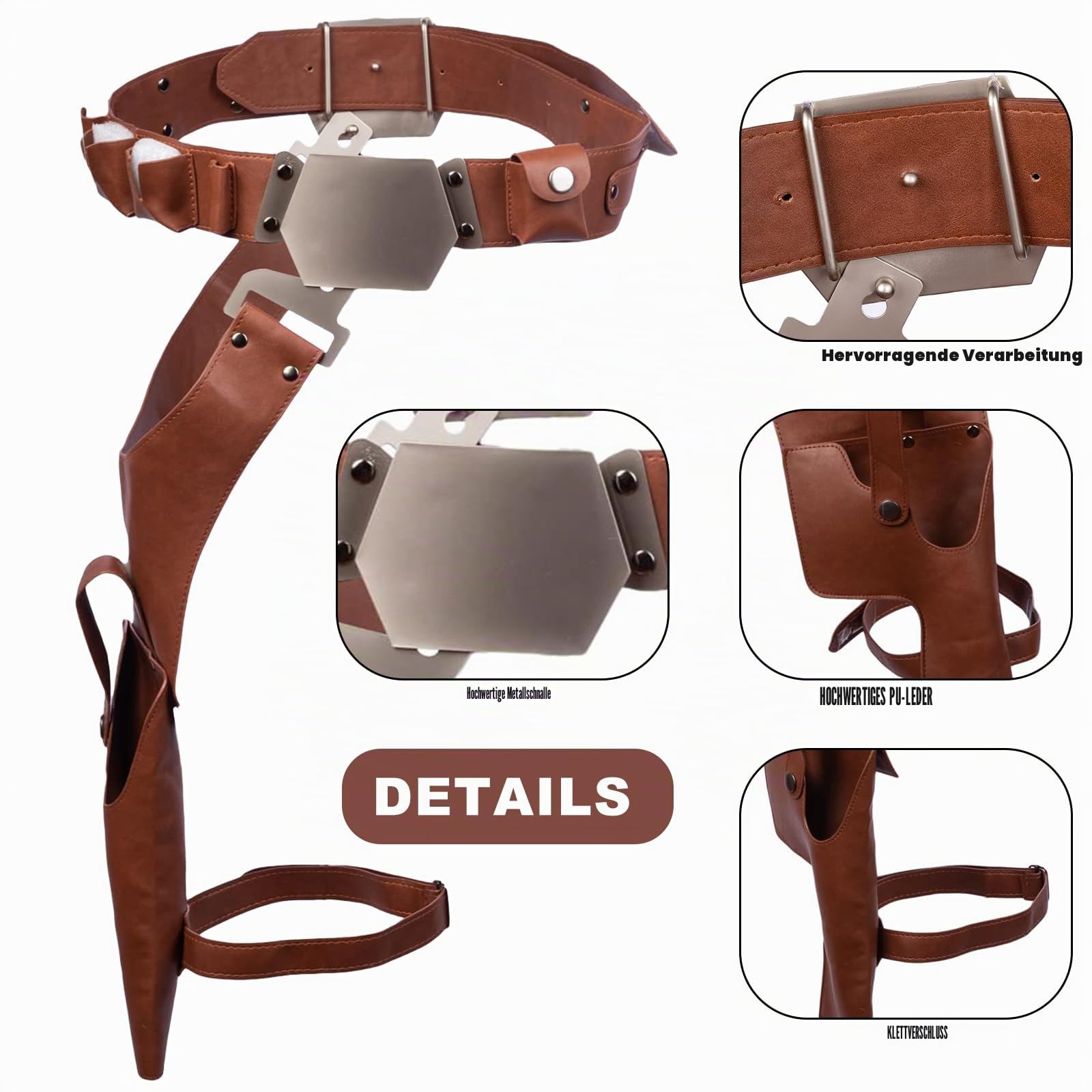 Halloween-Gürtel mit Blaster-Holster, Cosplay-Kostüm, Erwachsene, Herren, Halloween-Requisiten-Zubehör