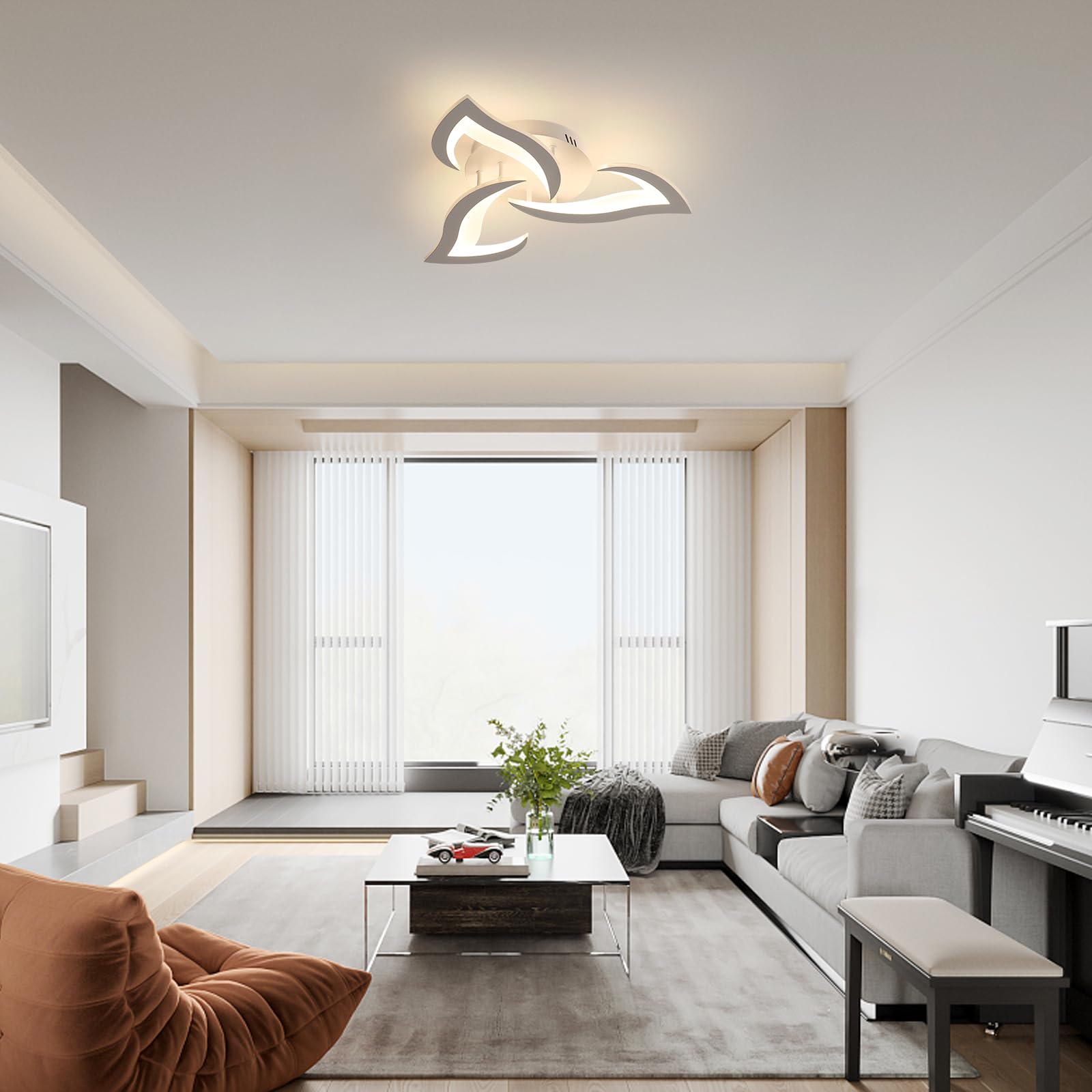 Comely Regulowany Plafon LED, Nowoczesna Akrylowa Lampa Sufitowa 35W 3937LM, 3000K-6500K, Oprawa Sufitowa Z Pilotem Do Sypialni Salonu, Średnica 58cm